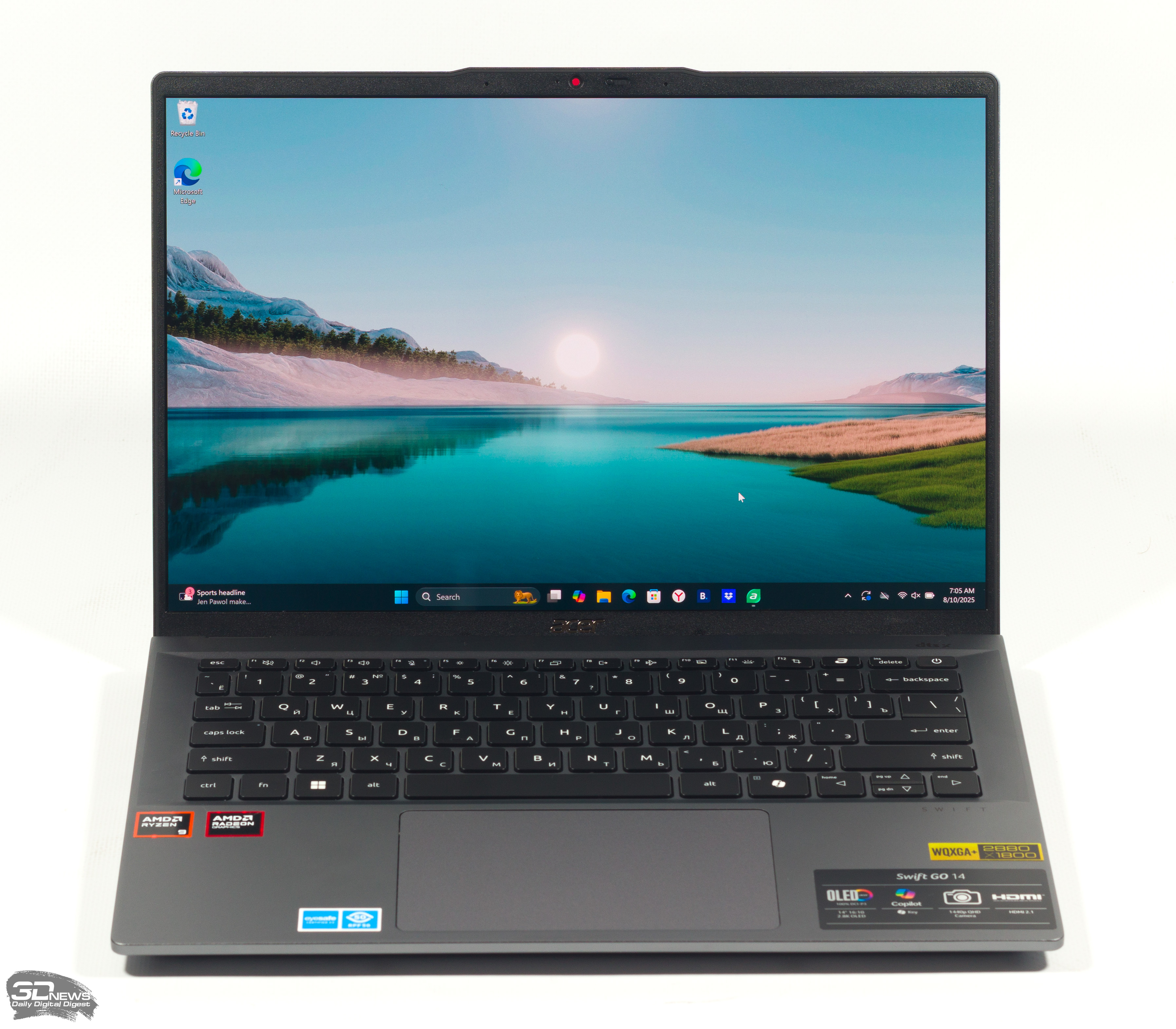 Обзор ноутбука Acer Swift Go 14 (SFG14-63-R7T4) с процессором Ryzen 9 8945HS и OLED-экраном