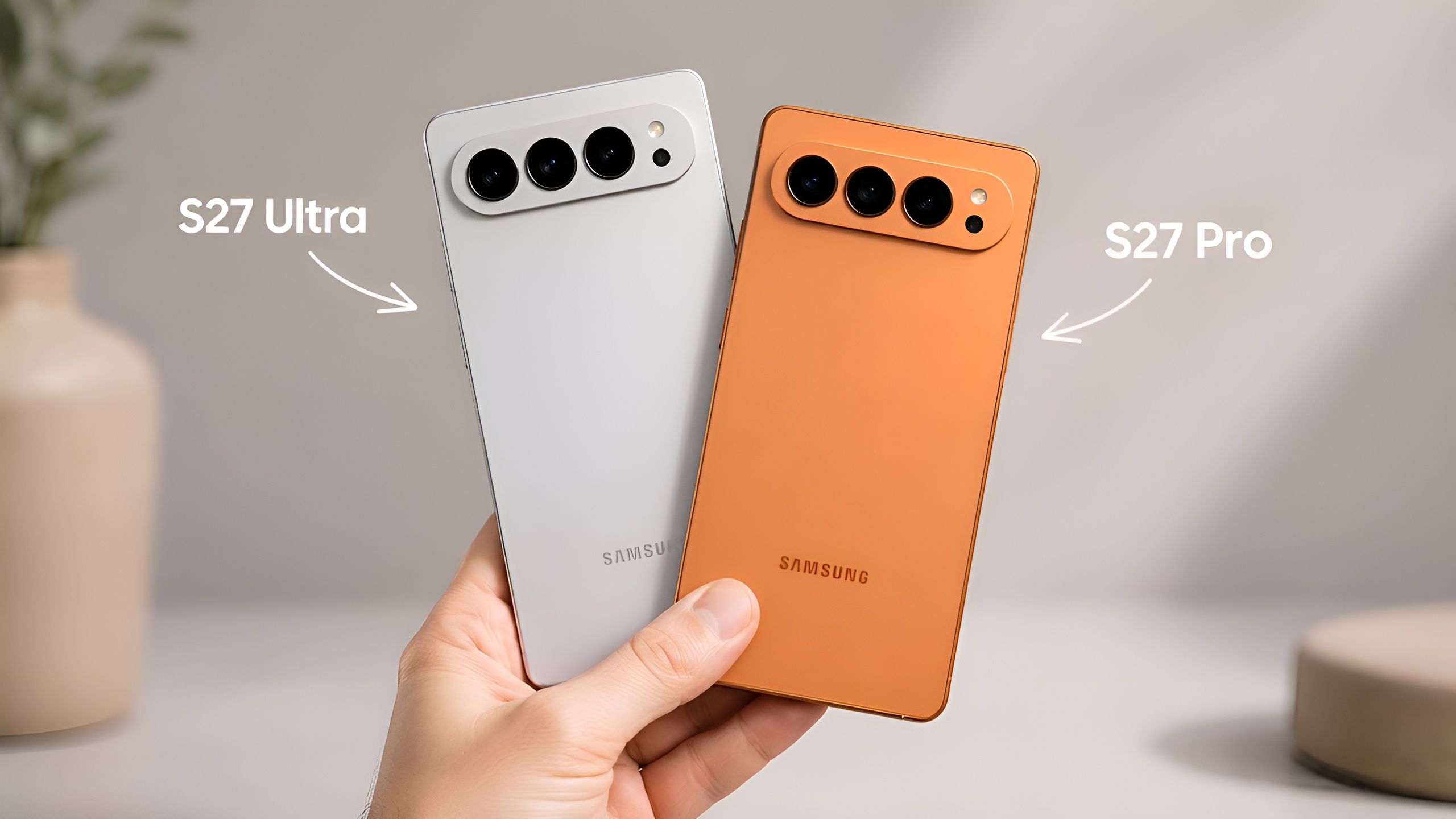 Концепт смартфона Samsung Galaxy S27 Pro на белом фоне