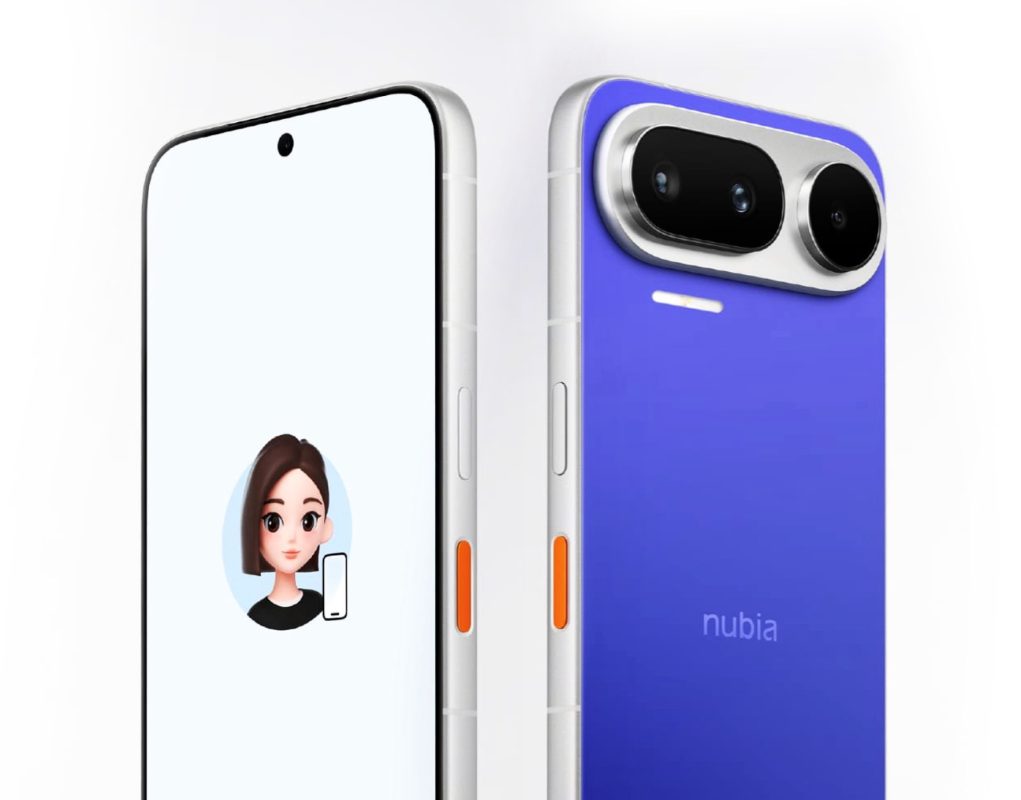 Смартфон Nubia NaviX Ultra в четырёх цветовых вариантах на белом фоне