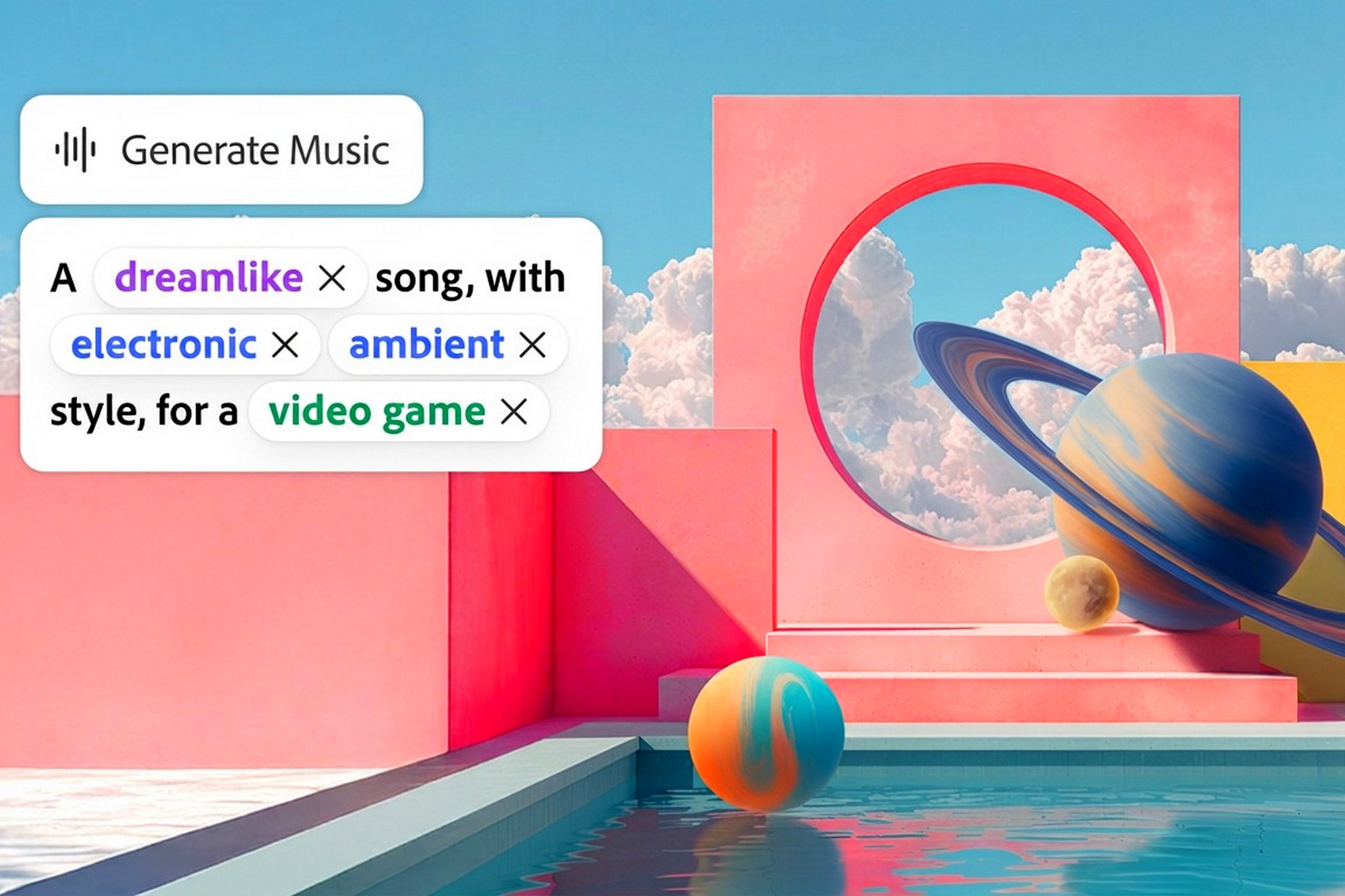 Интерфейс Adobe Firefly для генерации музыки и звуков с помощью AI