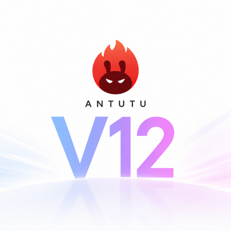 Скриншот результатов AnTuTu V12 для разных смартфонов на белом фоне