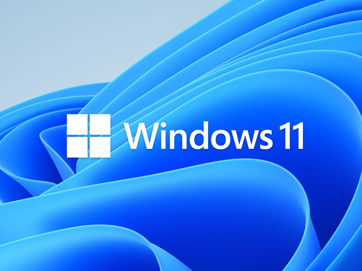 Официальный логотип Microsoft Windows 11 на синем фоне